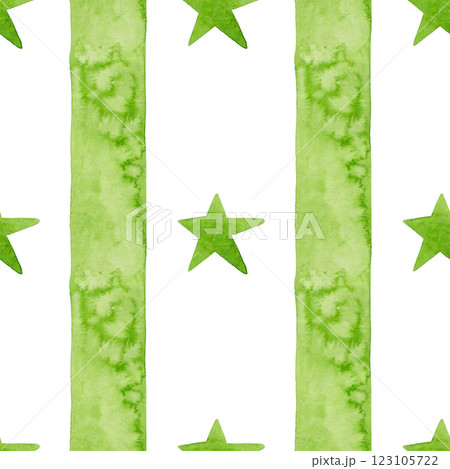 Striped with stars seamless pattern. Light green stripe. Christmas packaging. Perfect for festive textiles and other decor for February 23 or May 9 - Victory Day 123105722