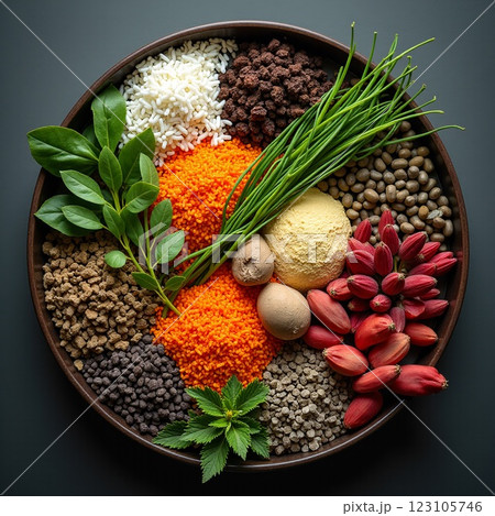 古来の治癒力を象徴する薬草の美学 123105746