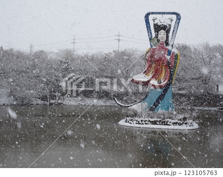 乙姫公園の冬景色 123105763