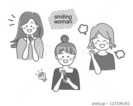笑顔の女性のイラスト素材 笑顔の女性のイラスト素材 123106162