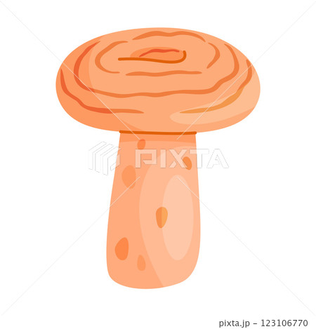 Saffron milk cap edible forest mushroom icon. Hand drawn trendy flat style 123106770