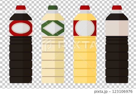 塑膠瓶中調味料的向量插圖 塑膠瓶中調味料的向量插圖 123106976