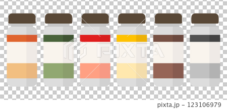 瓶入り調味料・スパイスのベクターイラスト 123106979