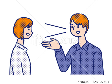 会話をするビジネスパーソンのイラスト素材 会話をするビジネスパーソンのイラスト素材 123107404