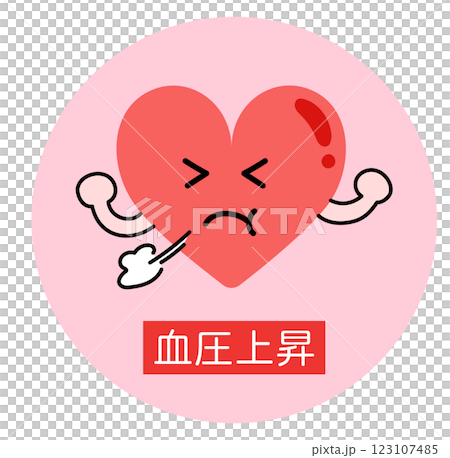 Cute heart when blood pressure rises 123107485