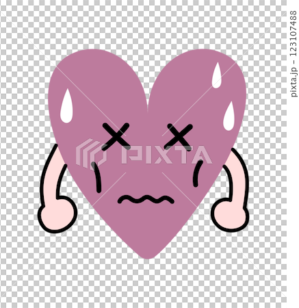 弱った心臓のかわいいイラスト 123107488