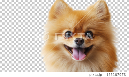 Cute pomeranian with a smile 123107978