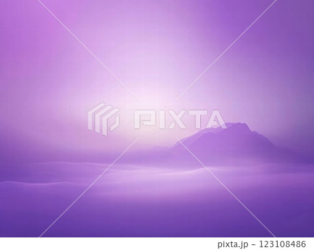 Purple Mountain Majesty: A Misty Silhouette in Lavender Hues 123108486