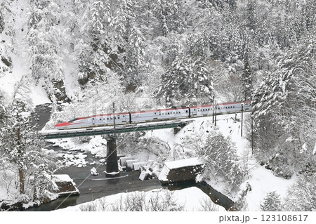 雪景色の秋田新幹線 123108617