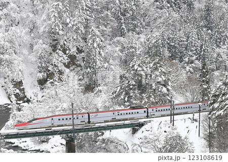 雪景色の秋田新幹線 雪景色の秋田新幹線 123108619