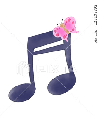 蝶々の止まった音符 蝶々の止まった音符 123108892