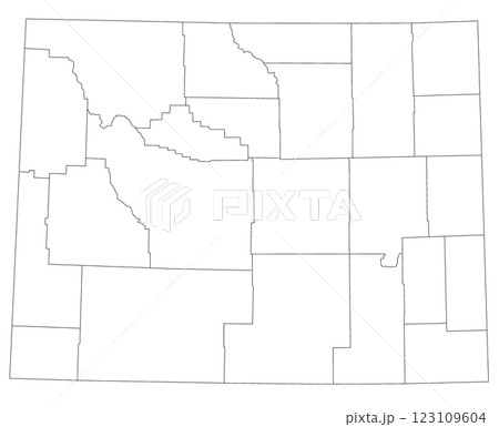Wyoming map. High detailed illustration map - outline Wyoming State Map 123109604