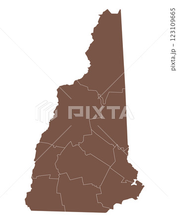 New Hampshire administrative map. counties map of New Hampshire, blank New Hampshire Map, empty map of New Hampshire 123109665