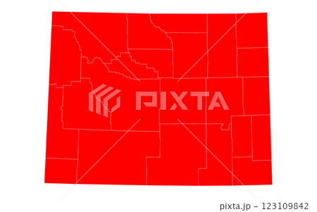 Wyoming administrative map. counties map of Wyoming, blank Wyoming Map, empty map of Wyoming 123109842