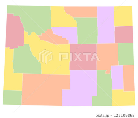 Wyoming map with his counties 123109868