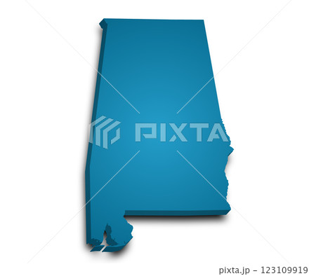 3d Alabama Map state with color. AL map, outline and blank map, United State of America, US, United State 3d Alabama Map state with color. AL map, outline and blank map, United State of America, US, United State 123109919