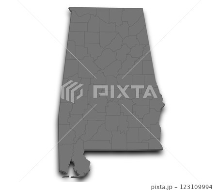 3d Alabama Map state with counties and color. AL map, outline and blank map, United State of America, US, United State 3d Alabama Map state with counties and color. AL map, outline and blank map, United State of America, US, United State 123109994