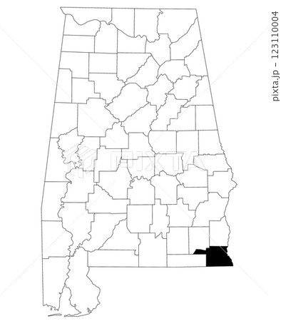 Map of Houston County in Alabama state on white backround. single County map highlighted by black color on Alabama map. UNITED STATES, US Map of Houston County in Alabama state on white backround. single County map highlighted by black color on Alabama map. UNITED STATES, US 123110004