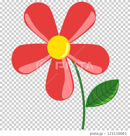 abstract flower with green leaf abstract flower with green leaf 123110061