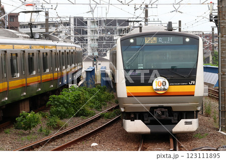 ［JN］南武線E233系電車（川崎市市制100周年記念ラッピング車両） 123111895