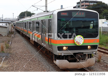八高線・川越線E231系電車(八高線全線開通90周年マーク) 八高線・川越線E231系電車(八高線全線開通90周年マーク) 123111936