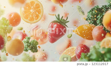 落ちる新鮮な野菜とフルーツ 落ちる新鮮な野菜とフルーツ 123112017