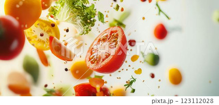 落ちる新鮮な野菜とフルーツ 落ちる新鮮な野菜とフルーツ 123112028