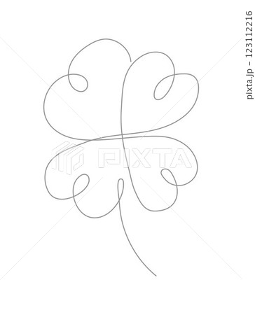 Minimalist continuous line drawing of a Saint Patrick s Day clover leaf. Simple and elegant shamrock outline, s Minimalist continuous line drawing of a Saint Patrick s Day clover leaf. Simple and elegant shamrock outline, s 123112216
