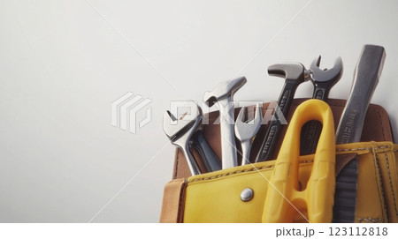 A collection of versatile tools resting in a sturdy holder. Perfect for DIY enthusiasts. Essential gear for any repair project. Generative AI. 123112818