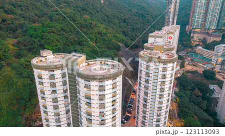 Modern Residential Towers with Circular Architecture Hong Kong Jan 11 2025 123113093