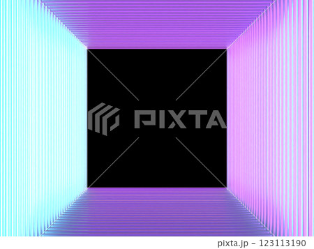 無数のクリスタルガラスで構成されたトンネルの3Dイラスト 123113190