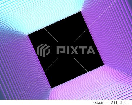 無数のクリスタルガラスで構成されたトンネルの3Dイラスト 123113193