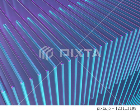 無数のクリスタルガラスで構成されたトンネルの3Dイラスト 123113199