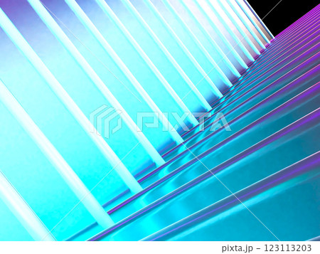 無数のクリスタルガラスで構成されたトンネルの3Dイラスト 123113203