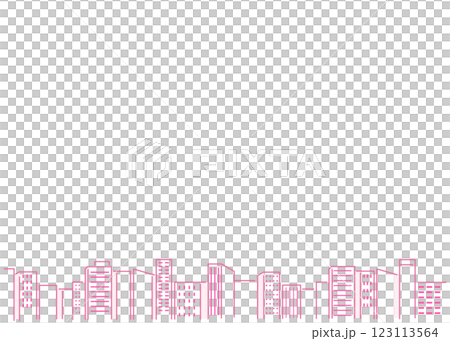 春の街並み、ビルのイラスト 123113564