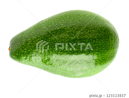Green ripe avocado isolated on a white background. 123113837