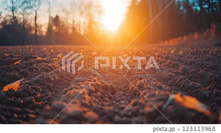 Agricultural land, empty dirt for farming 123113968