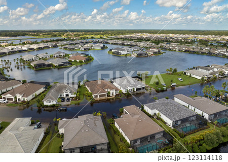 Hurricane Debby flooded homes in Sarasota, Florida. Aftermath of natural disaster 123114118