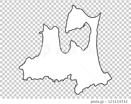 少しゆるい白い青森県地図 東北 少しゆるい白い青森県地図 東北 123114332
