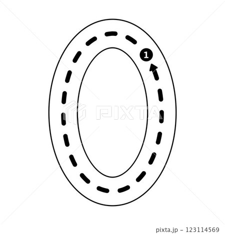 Tracing Alphabet letter O, Uppercase prewriting...のイラスト素材 [123114569 ...