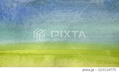 水彩で描いた爽やかな水色の背景、コピースペースのある手描き水彩背景 水彩で描いた爽やかな水色の背景、コピースペースのある手描き水彩背景 123114775