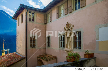 Panorama with building with satuein Lugano suburb 123114848