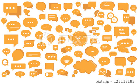 Speech Bubble set. Talk bubble. Cloud speech bubbles collection. Flat vector Speech Bubble set. Talk bubble. Cloud speech bubbles collection. Flat vector 123115193