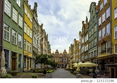 Architecture of Mariacka street in Gdansk is one of the most notable tourist attractions in Gdansk, Poland. 123115296