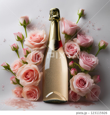 Elegant Champagne and Pink Roses Arrangement 123115926