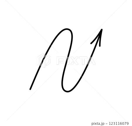 Spiral hand drawn arrows set. Curly line doodle black arrows. Funny design infographic elements. Spiral spring pointer. Vector illustrations isolated on white background Spiral hand drawn arrows set. Curly line doodle black arrows. Funny design infographic elements. Spiral spring pointer. Vector illustrations isolated on white background 123116079