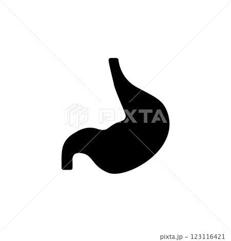 Stomach, Human Digestive Organ, Anatomy Solid Flat Vector Icon Isolated on White Background 123116421