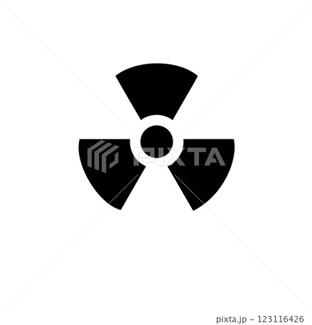 Radiation Alert, Reactor Radioactivity Solid Flat Vector Icon Isolated on White Background Radiation Alert, Reactor Radioactivity Solid Flat Vector Icon Isolated on White Background 123116426