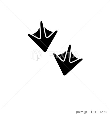 Animal Footprint, Duck Paw, Goose Trace Solid Flat Vector Icon Isolated on White Background 123116430