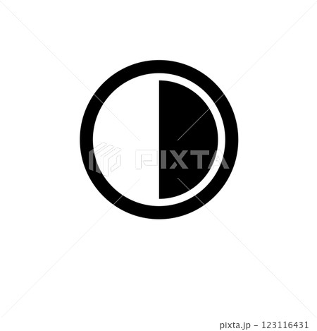 Lunar Eclipse, Sun and Moon, Astrology Solid Flat Vector Icon Isolated on White Background 123116431